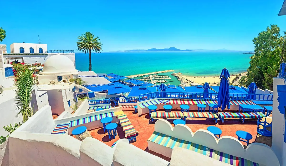 Blue-white coast in Tunisia